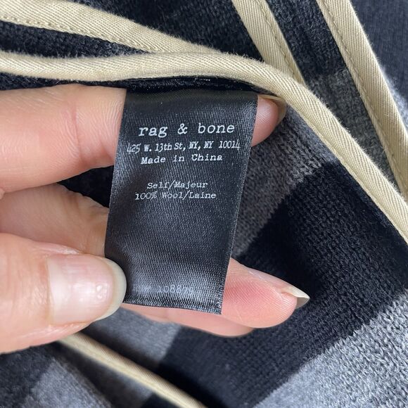 rag & bone Women’s XS striped gray Wool sweater Two Button blazer - Picture 8 of 11